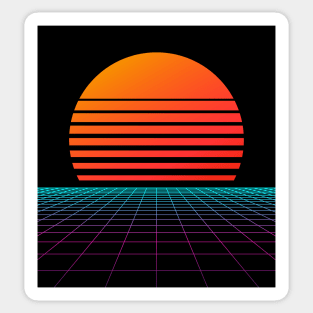 Minimal Nostalgia Sunset Synthwave Sticker